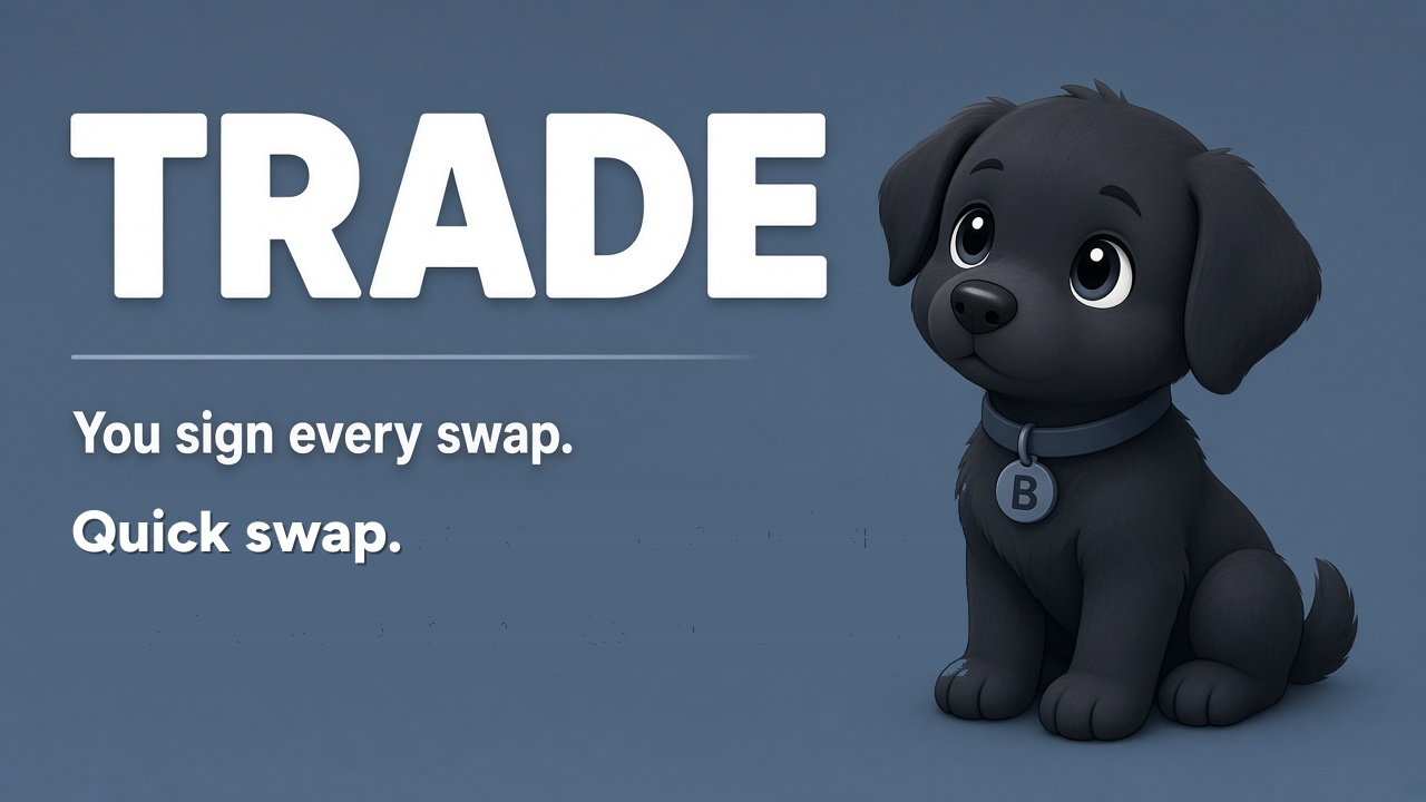 Trade: you sign every swap, quick swap